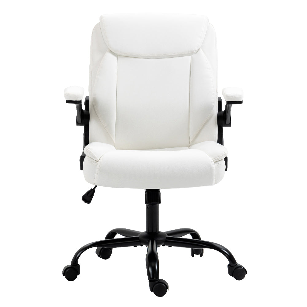 Artiss Executive Office Chair Leather Footrest White main image 0