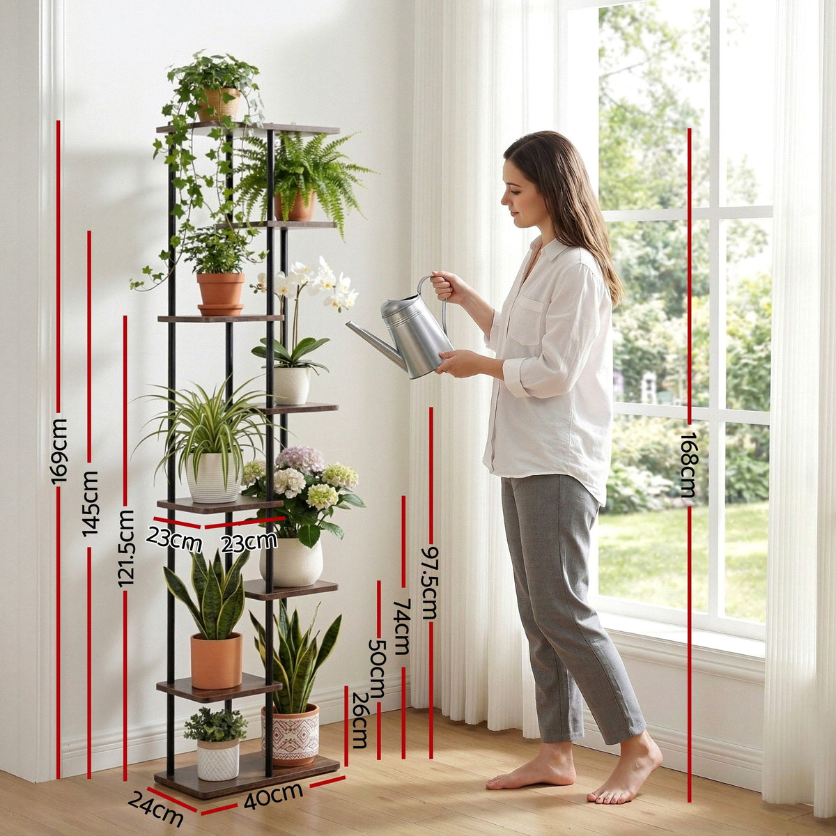 Buy Artiss 8 Tiers Plant Stand Metal Flower Pots Shelf Indoor