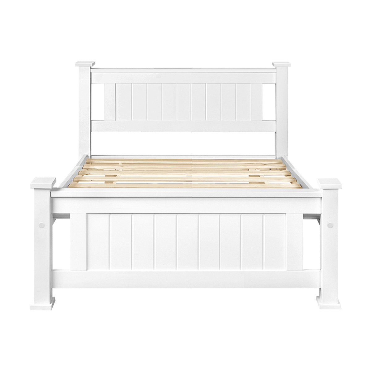 Buy Artiss Bed Frame King Single Size Wooden White RIO Online - Artiss
