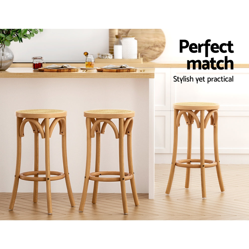 Buy Artiss Bar Stool Rattan Seat Wooden Online Artiss
