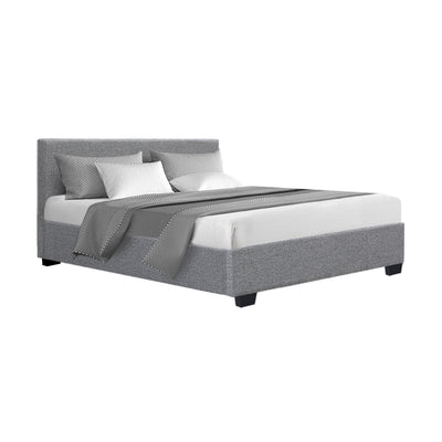 Artiss Nino Bed Frame Fabric - Grey Double - Artiss
