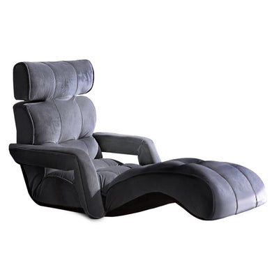 Artiss Adjustable Lounger with Arms - Charcoal - Artiss