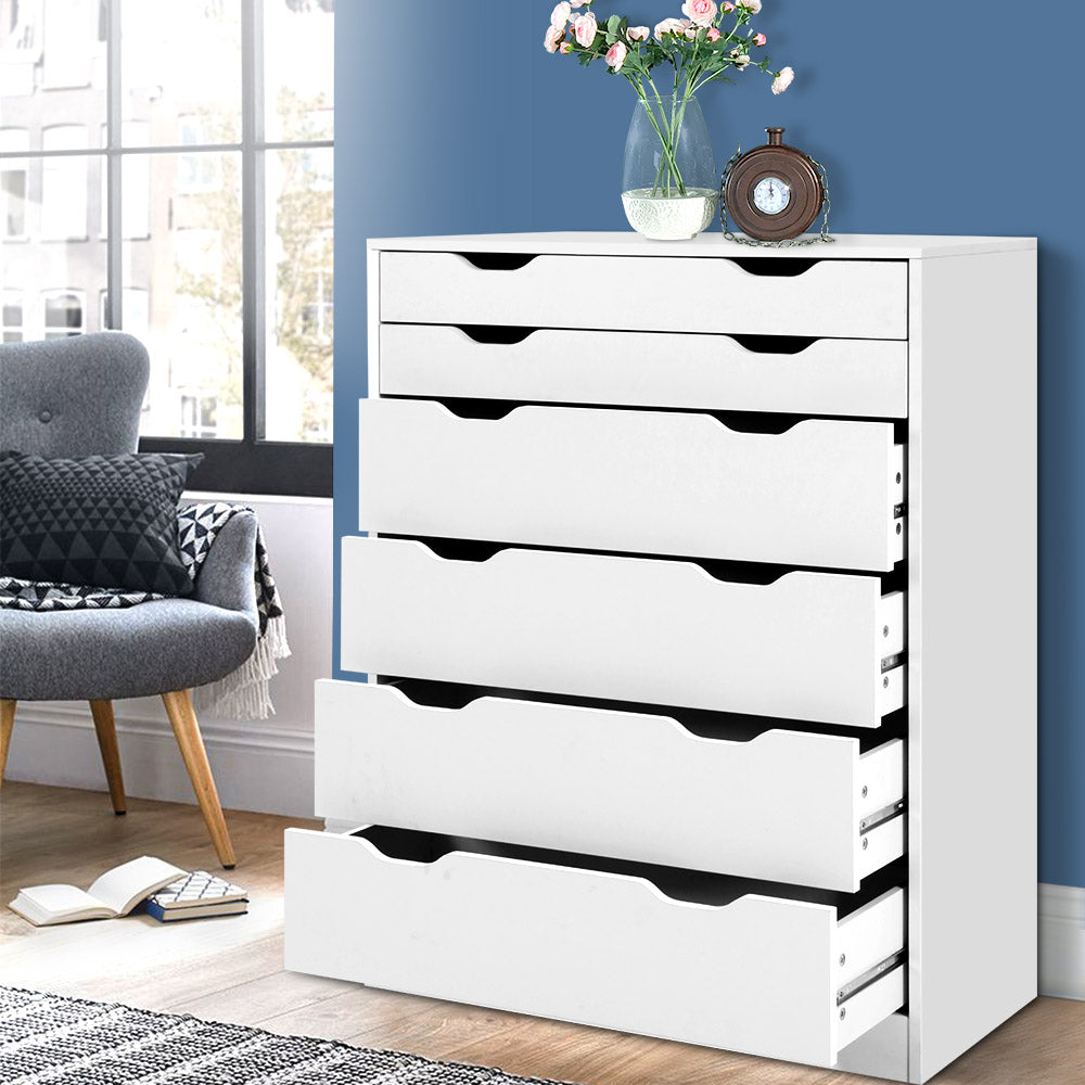 White deals handleless dresser