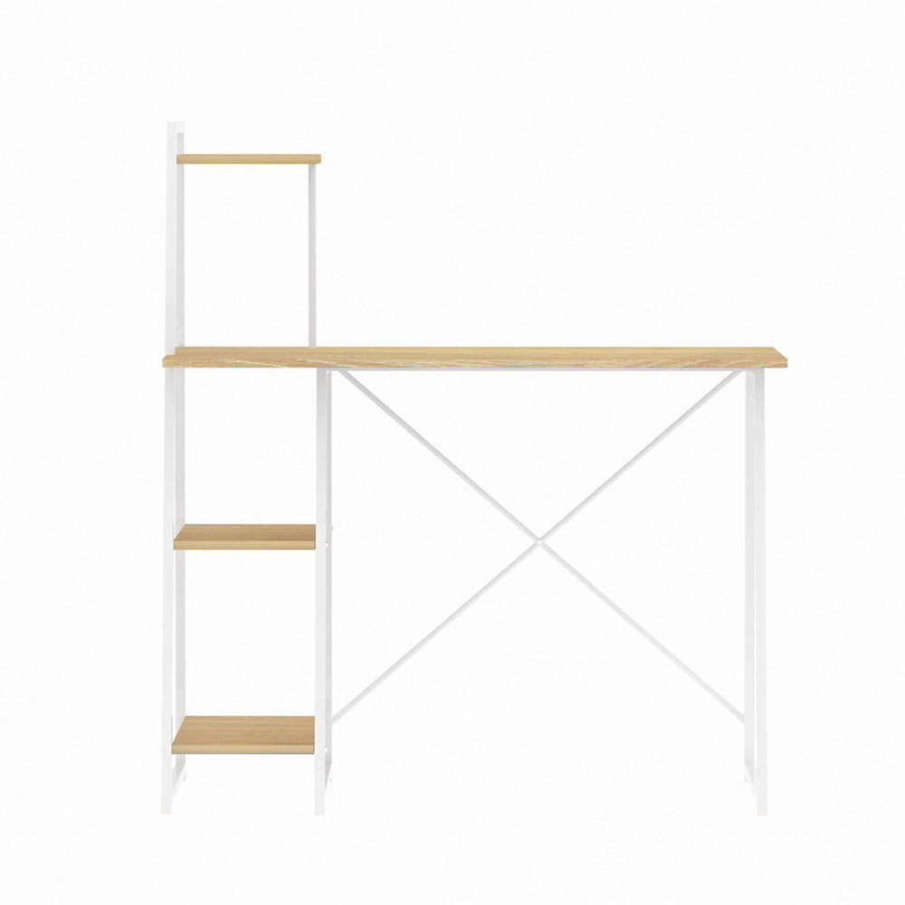 Buy Artiss Computer Desk Bookshelf Storage Oak 100CM Online Artiss