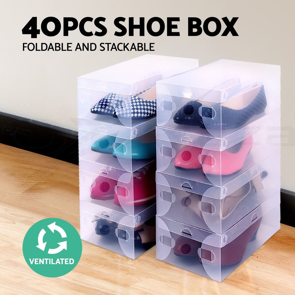 Transparent collapsible hot sale shoe box