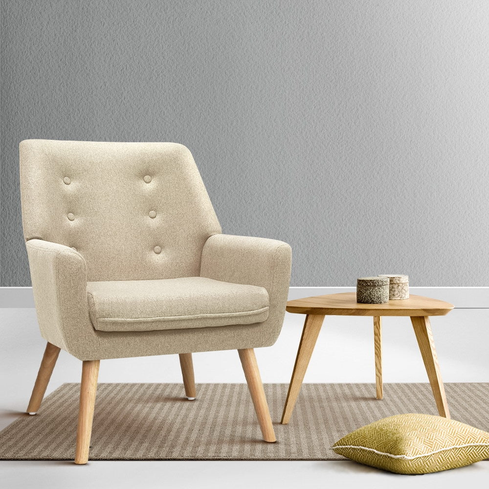 Buy Artiss Anne Armchair Beige Online Artiss