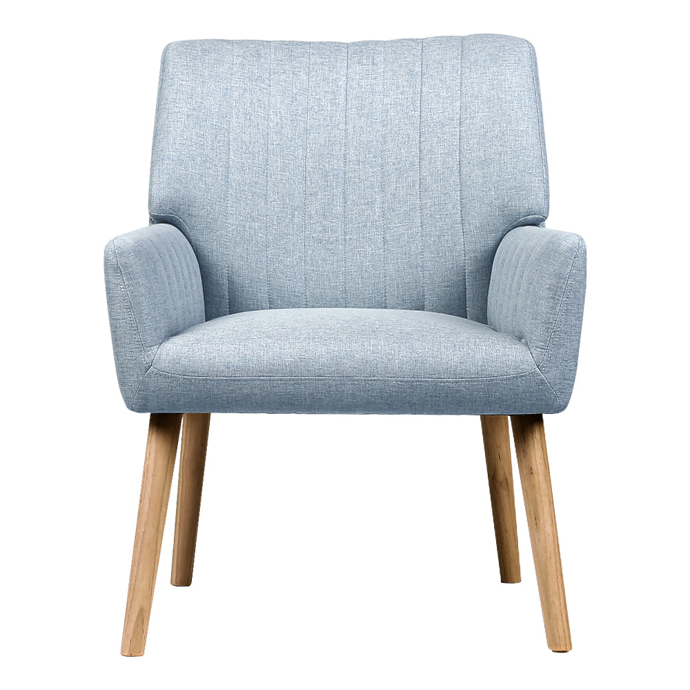 Buy Artiss Armchair Lounge Chair Armchairs Accent Fabric Blue Grey