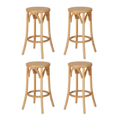 Artiss 4x Bar Stools Rattan Seat Wooden