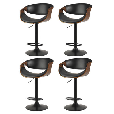 Artiss 4x Bar Stools Gas Lift Leather w/Armrest