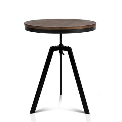 Artiss Ferrum Adjustable Bar Table - Dark Brown and Black - Artiss