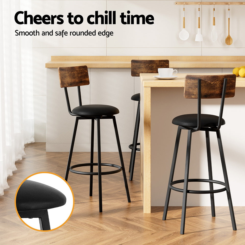 Industrial Padded Bar Stools With Arms Buy Artiss 2X Industrial Bar