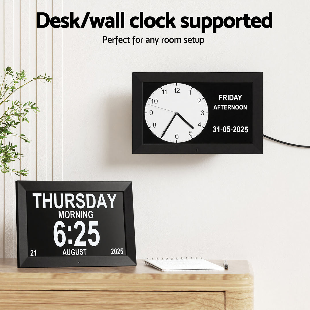 10 Inch Digital Clock With Voice Time Announcement, Auto DST Adjustment