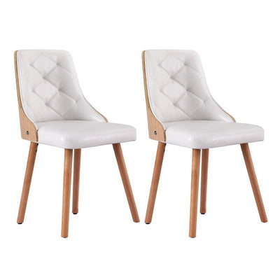 1 Set of 2 Artiss Dining Chairs White 