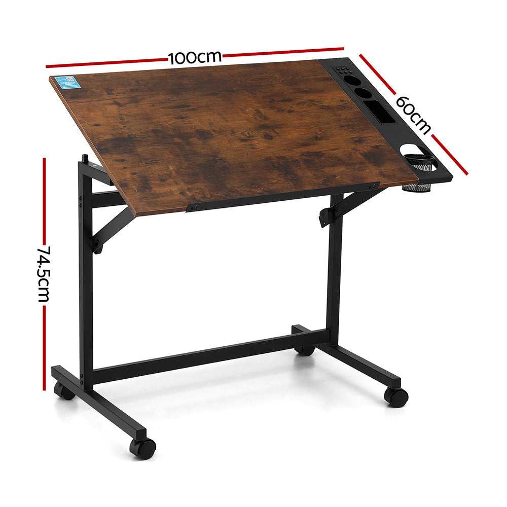 Buy Artiss Drafting Table Drawing Desk, Adjustable Tilting Top Art Desk ...