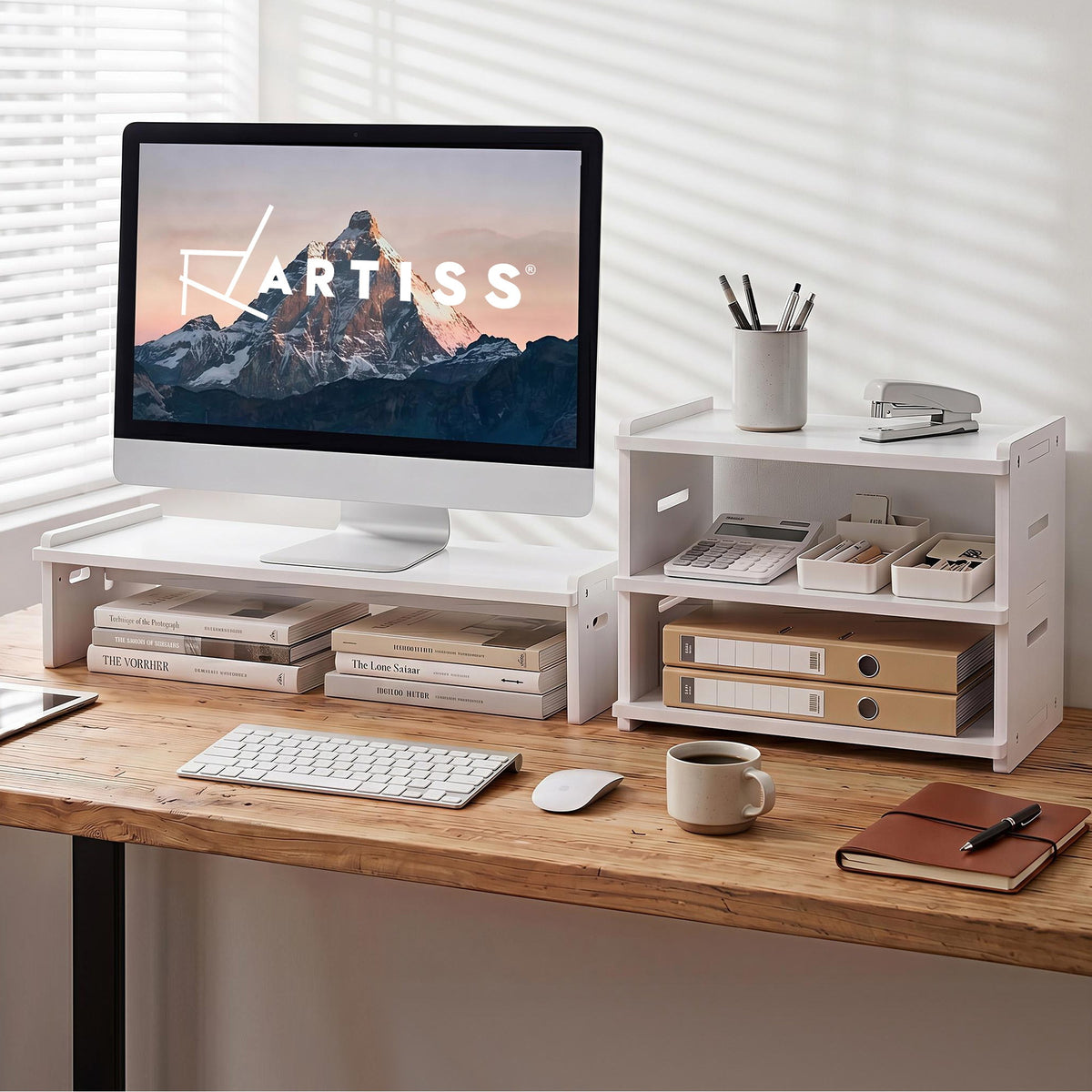 Buy Artiss Monitor Stand and 3-Tier Desk Organiser 2-in-1 Modular ...