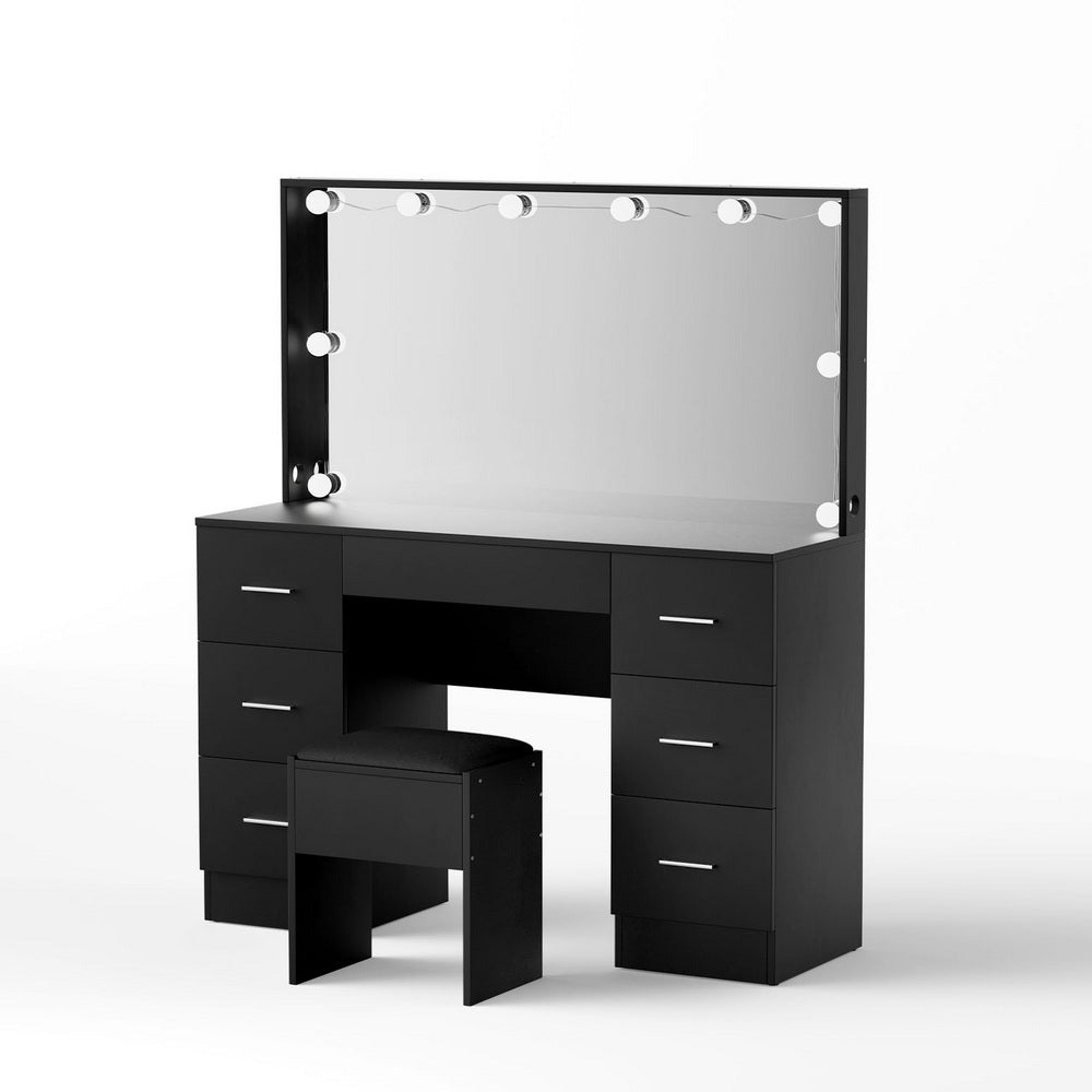 Buy Artiss Dressing Table Vanity Desk Set Stool 10 Led Bulbs Black Online