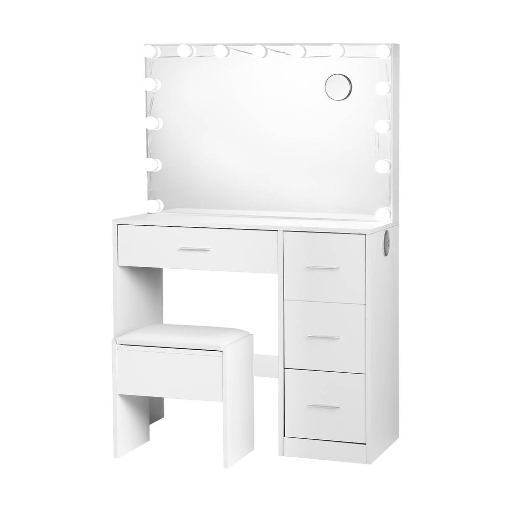 Buy Artiss Dressing Table Set Stool 15 Led Bulbs White Darcy 