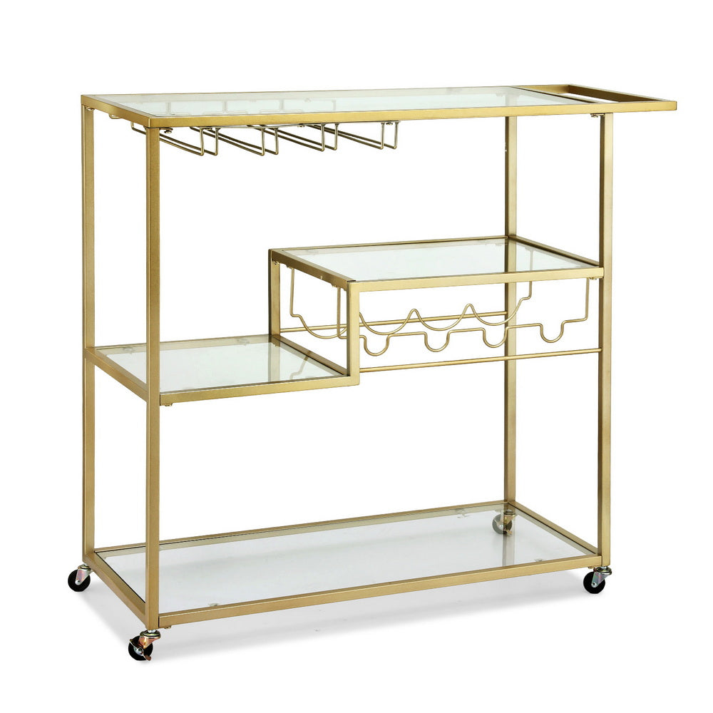 Buy Artiss Bar Cart Drink Trolley Serving Cocktail Wine Rack Glass ...