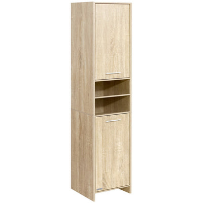Artiss 185cm Bathroom Cabinet Tallboy Furniture Toilet Storage Laundry Cupboard Oak - Artiss