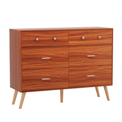 Artiss 6 Chest of Drawers Storage Cabinet Walnut