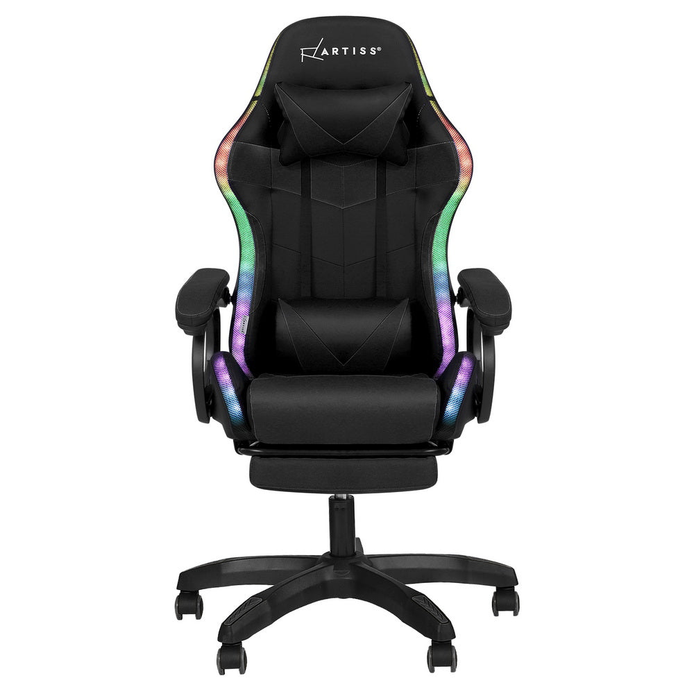 Buy Artiss Gaming Office Chair 12 RGB LED Massage Computer Work Seat ...