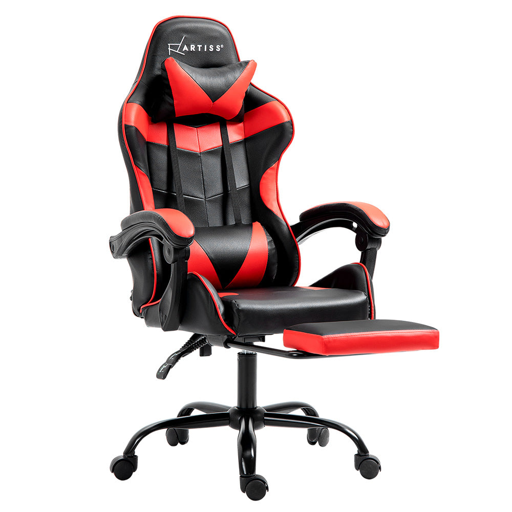Buy Artiss Gaming Office Chair Recliner Footrest Red Online Artiss