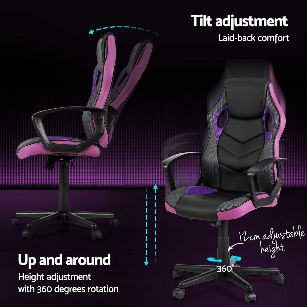 Buy Artiss Gaming Office Chair Computer Chairs Purple Online Artiss