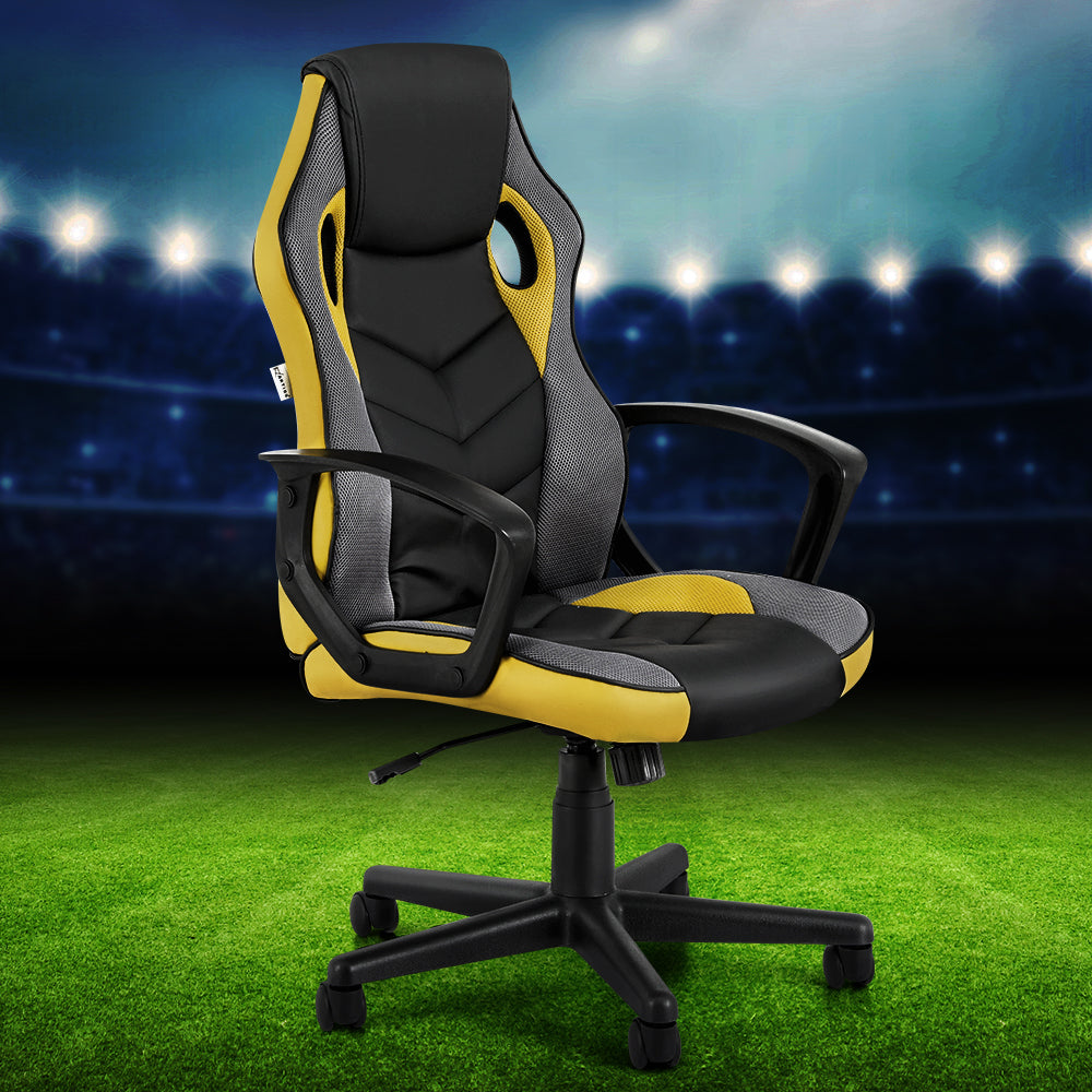 Buy Artiss Gaming Office Chair Computer Executive Racing Chairs High Back Yellow Online Artiss