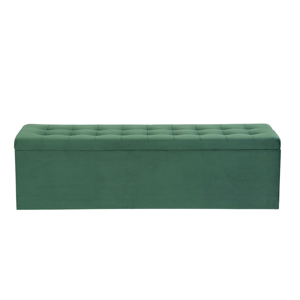 Buy Artiss Storage Ottoman Blanket Box 140cm Velvet Green Online