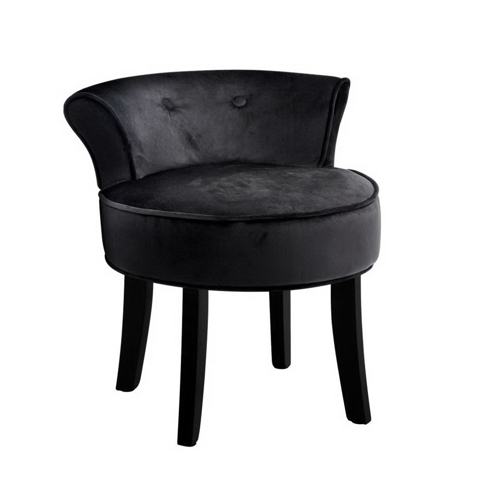 Buy Artiss Vanity Stool Velvet Black Abella Online Artiss