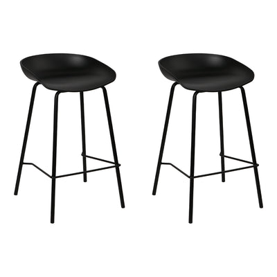 Artiss Set of 2 Metal Bar Stools - Black - Artiss