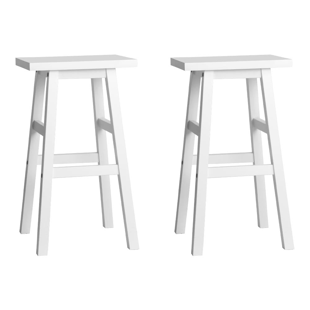 Buy Artiss Bar Stools Kitchen Counter Stools Wooden Chairs White