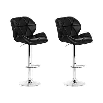 Artiss Set of 2 Kitchen Bar Stools - Black and Chrome - Artiss