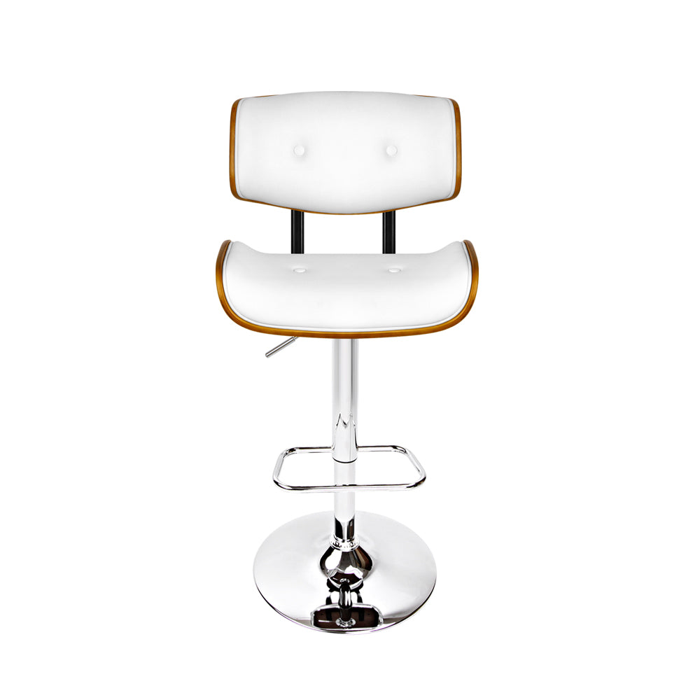 Buy Artiss Bar Stools Gas Lift Leather White Online Artiss
