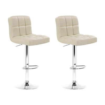 Artiss Set of 2 Noel 68cm-81cm Bar Stools - Beige - Artiss