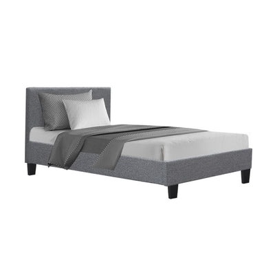 Artiss Neo Bed Frame Fabric - Grey King Single - Artiss