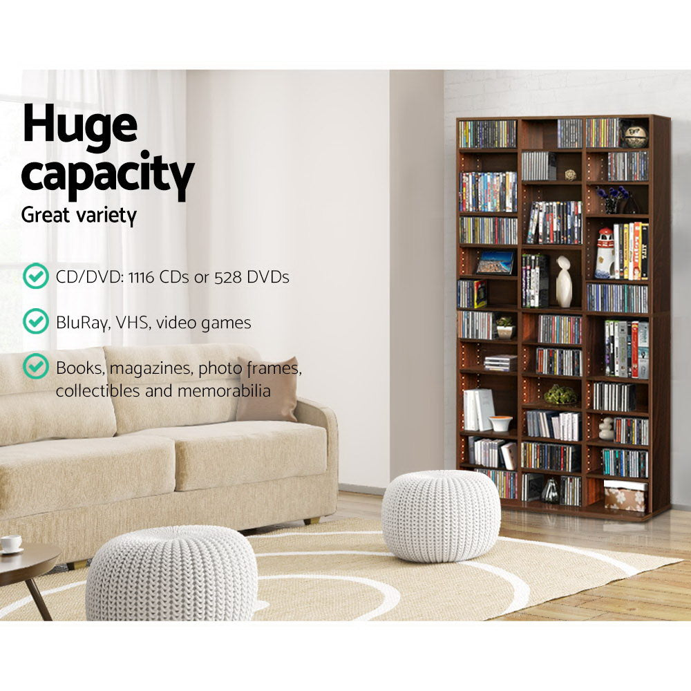 Book Cd Rack Buy Artiss Bookshelf CD Storage Rack - BERT Brown Online - Artiss