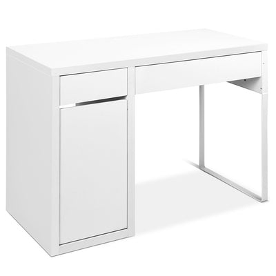 Artiss Metal Desk With Storage Cabinets - White - Artiss