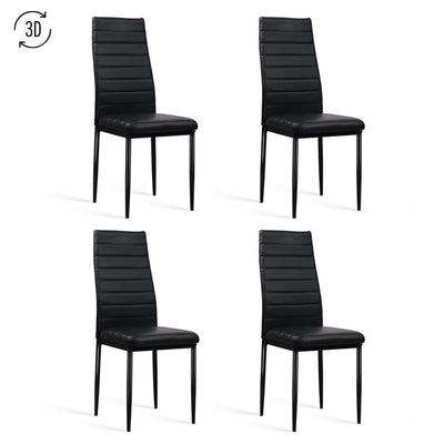 Artiss Set of 4 Astra Dining Chairs - Black - Artiss