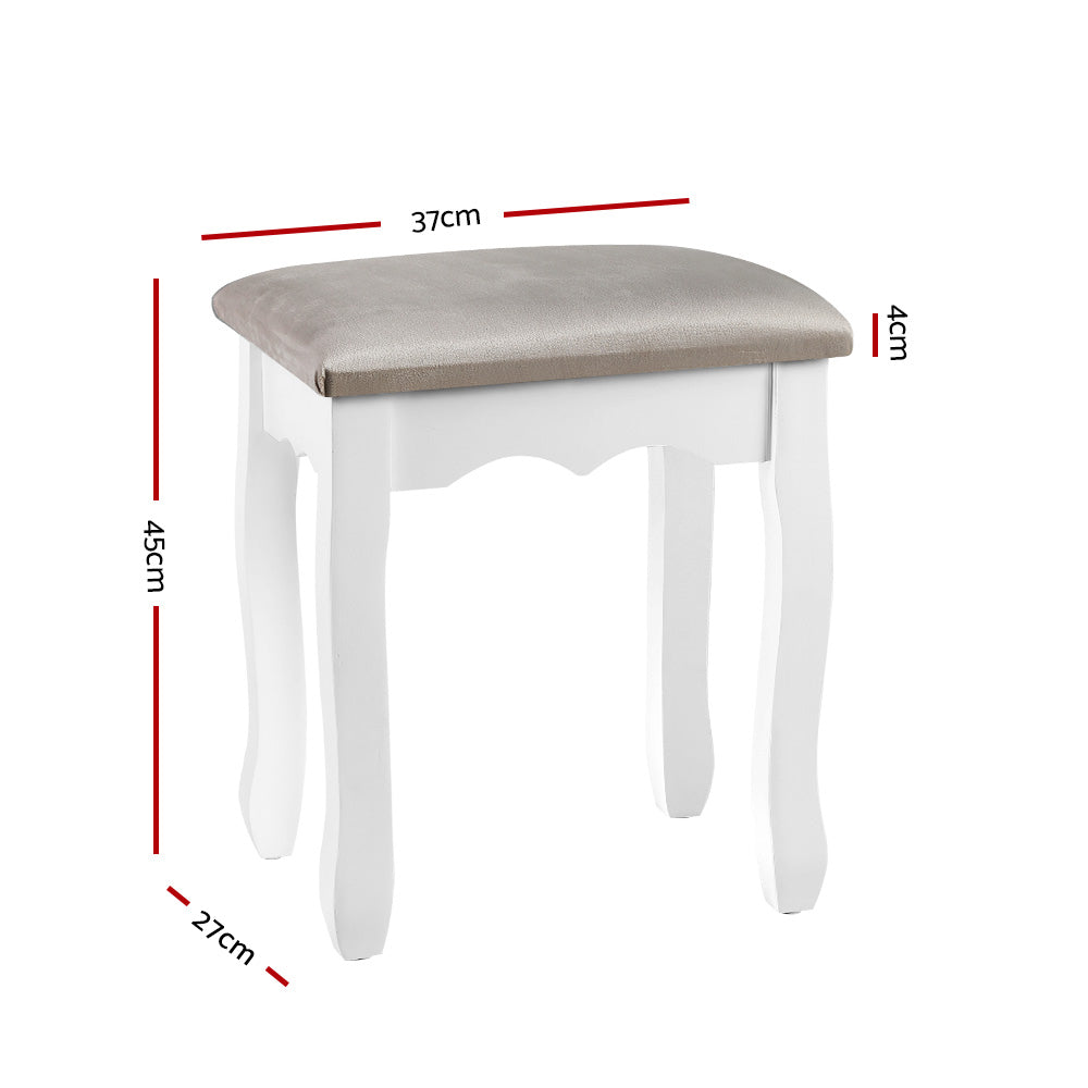 Buy Artiss Dressing Table Stool Velvet Grey Online