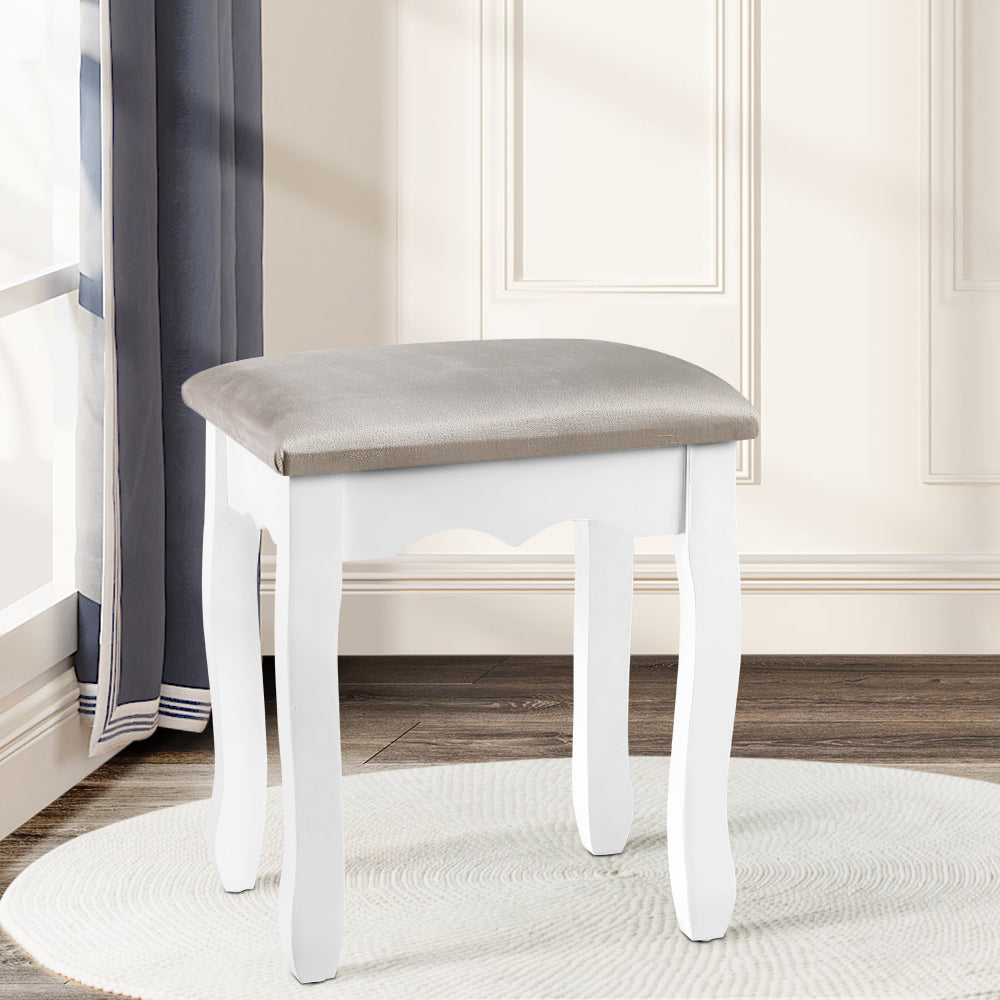 grey dressing table stool Buy Artiss Velvet Online Frame Wood Species color:34 Elegant Sheath Leather Dress wood dressers