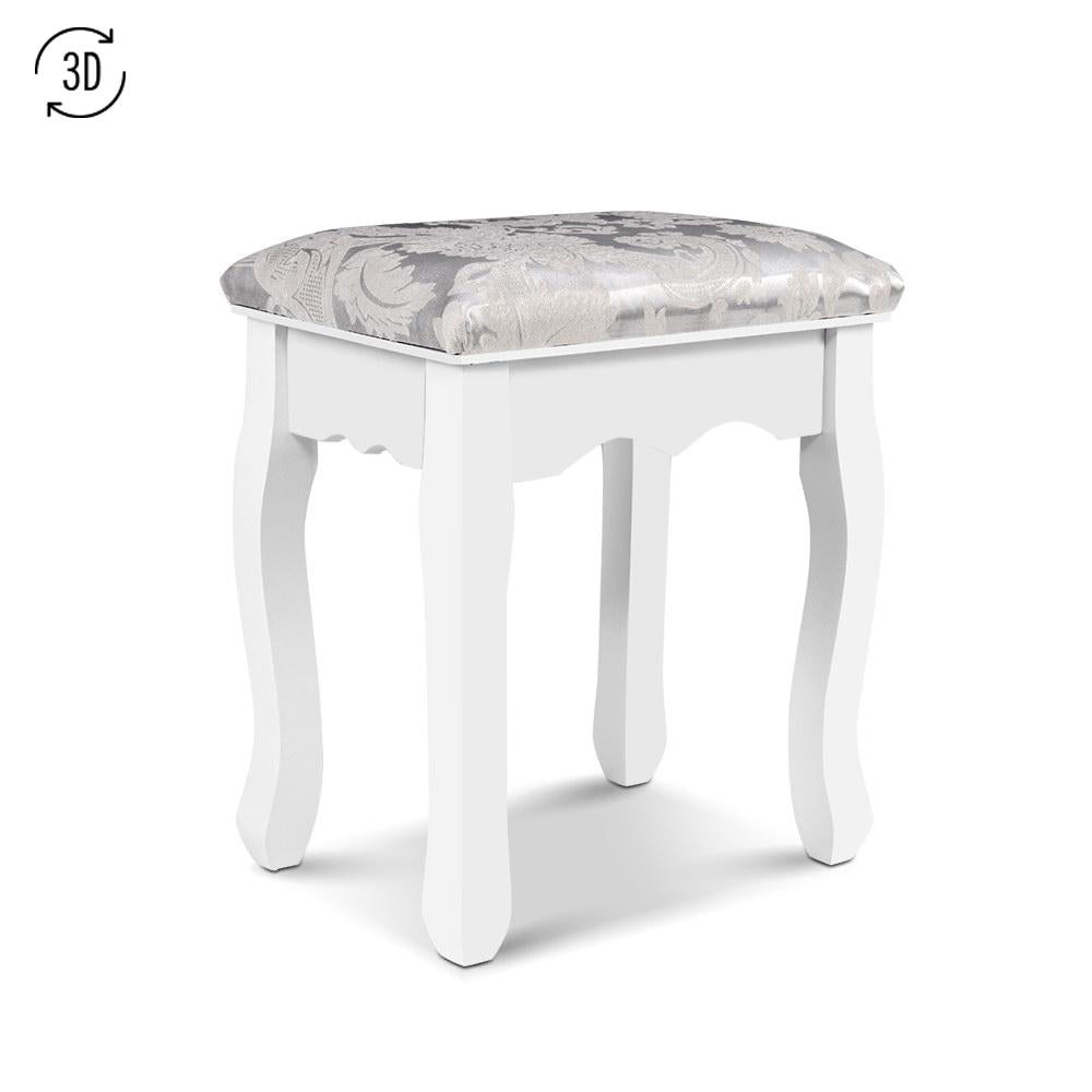 Buy Artiss Dressing Table Stool Velvet White Online Artiss