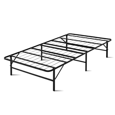 Artiss Duoclev King Single Folding Bed Base - Black - Artiss
