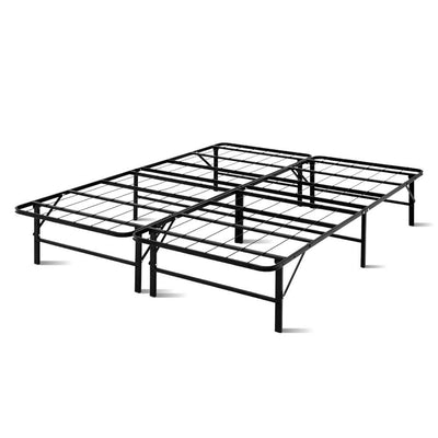Artiss Duoclev Queen Folding Bed Base - Black - Artiss