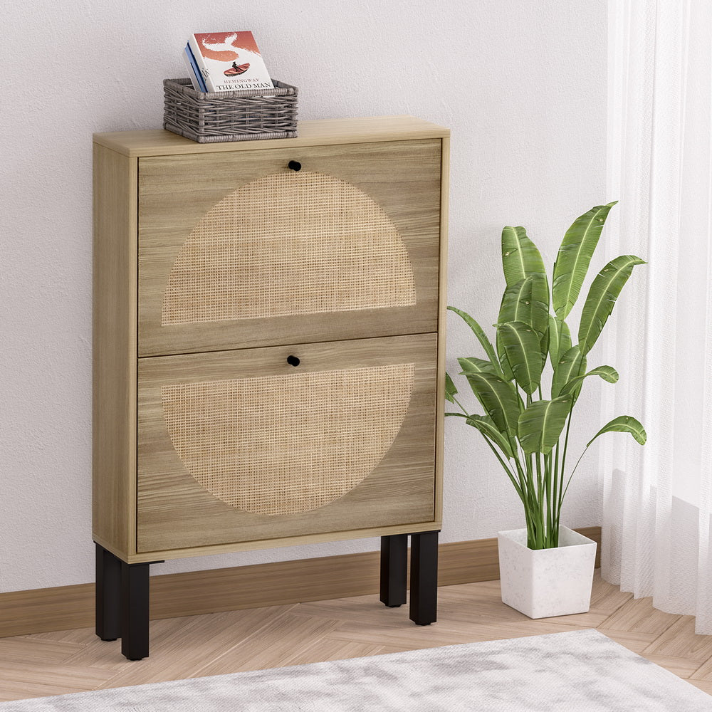 Buy Artiss Shoe Cabinet Drawers Rattan Pairs Online Artiss