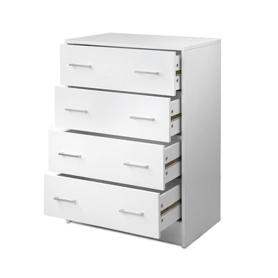 Artiss Simple 4-drawer Tallboy - White - Artiss