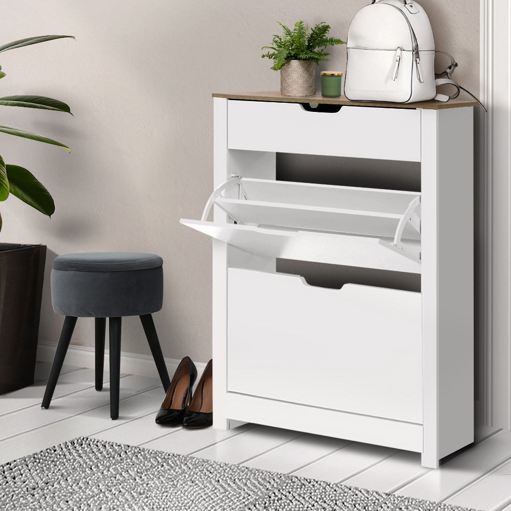 Buy Artiss Shoe Rack Cabinet 16 Pairs White Ana Online Artiss