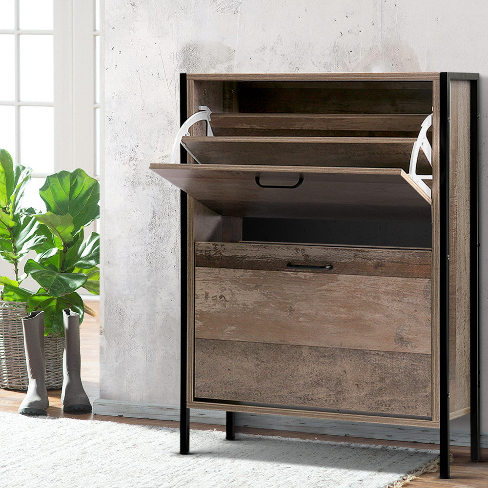 Buy Artiss Shoe Cabinet with Compartments Wood Online Artiss