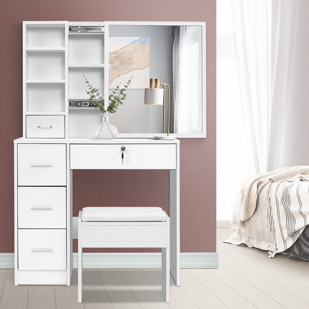 Buy Artiss Dressing Table Stool Set Sliding Mirror White Diane Online Buy Artiss Dressing Table Stool Set Sliding Mirror White Diane Online