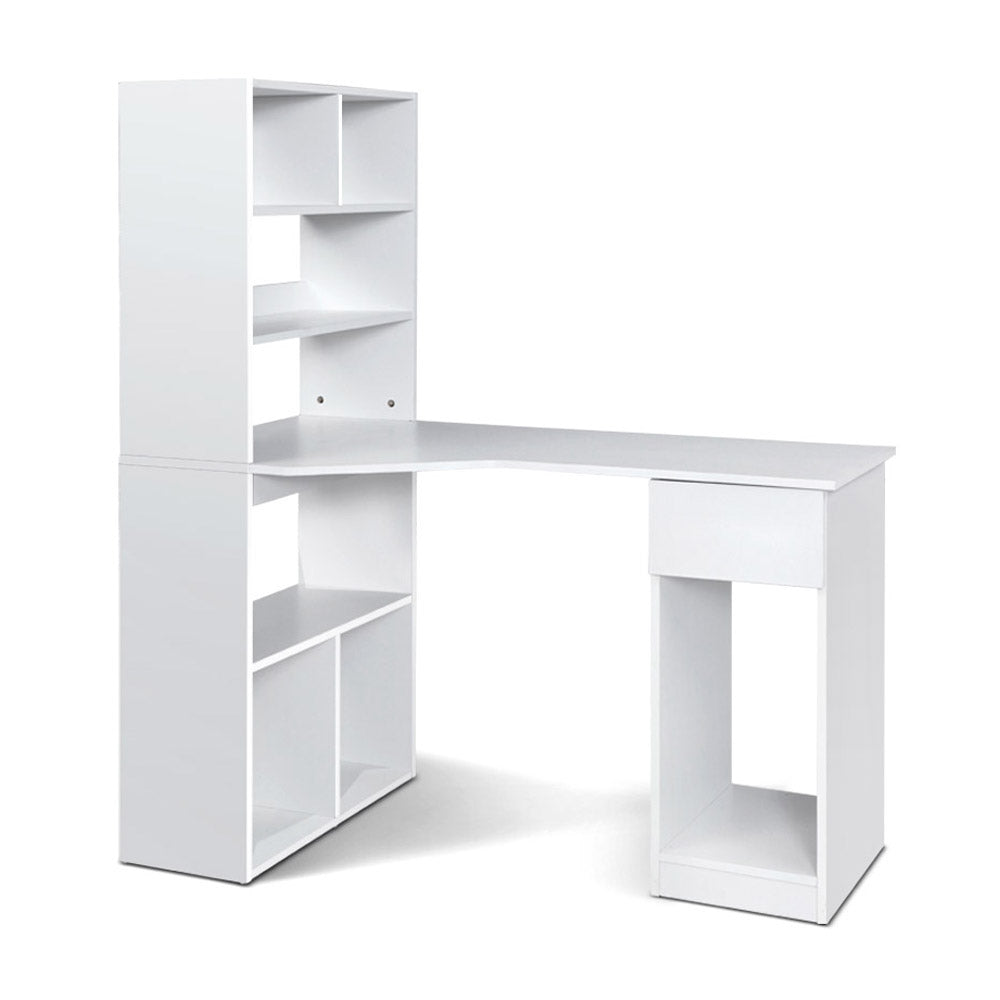 Artiss office computer desk corner study table workstation bookcase storage discount